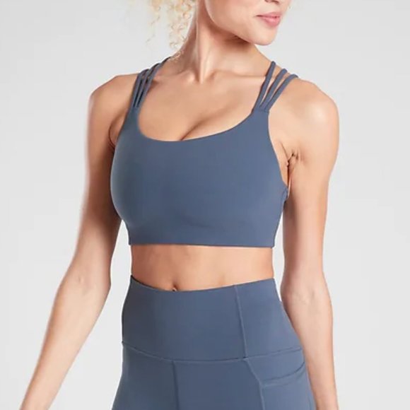 NWT Athleta Medium Blue Hyper Focused Sports Bra - Picture 2 of 7